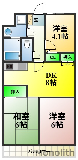 グランドール岸和田の間取り