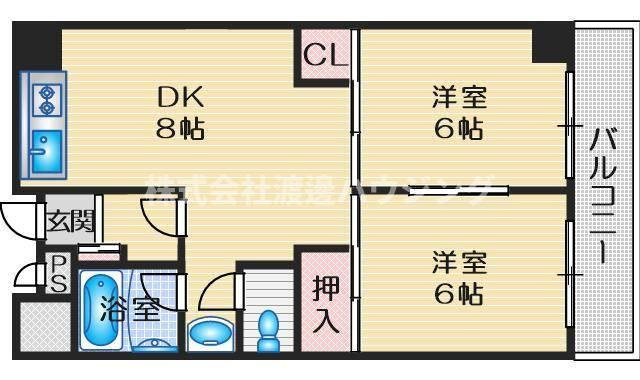 江坂グランドハイツ北の間取り