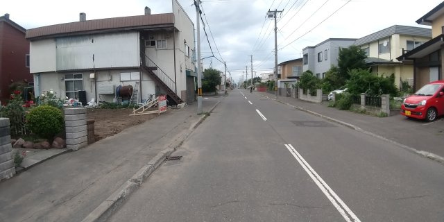 新川5条4丁目土地の前面道路含む現地写真