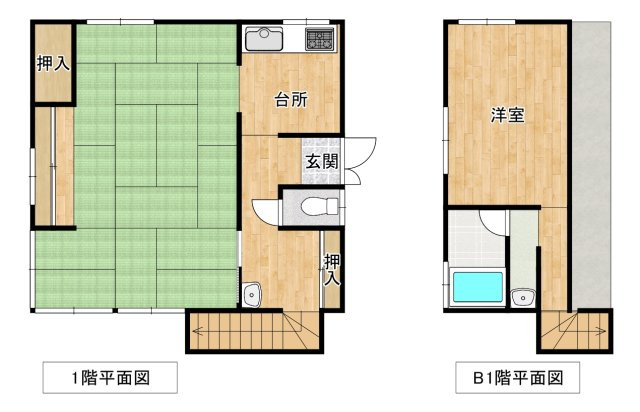 バラード土地(古家有）の間取り