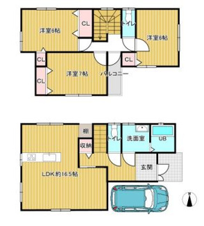 【間取り】 | 伊丹市南町1丁目中古戸建 | 新婚様からファミリー様まで幅広くおすすめの３LDKの間取りです♪駐車スペース１台分有り！
