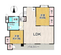 【間取り】 | 南向き広々LDKと洋室2部屋の55.04平米