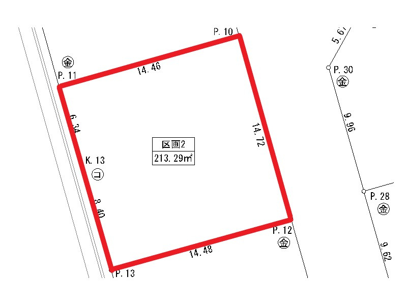 下野市川中子　土地②の土地図