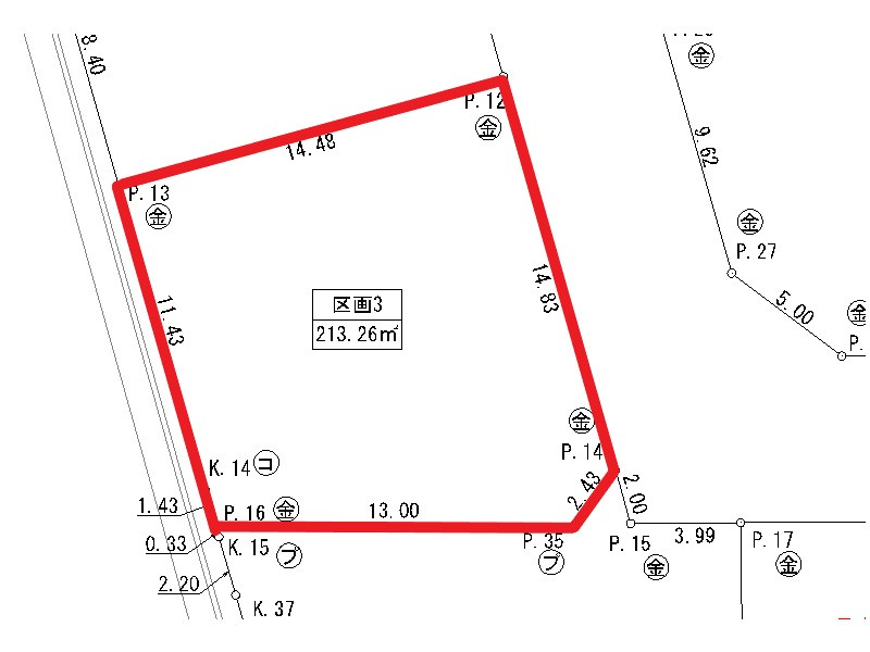 下野市川中子　土地③の土地図