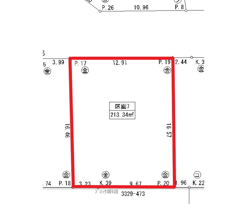 下野市川中子　土地⑦の区画図