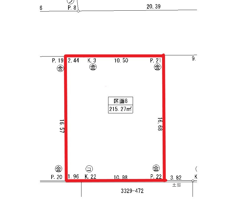 下野市川中子　土地⑧の区画図