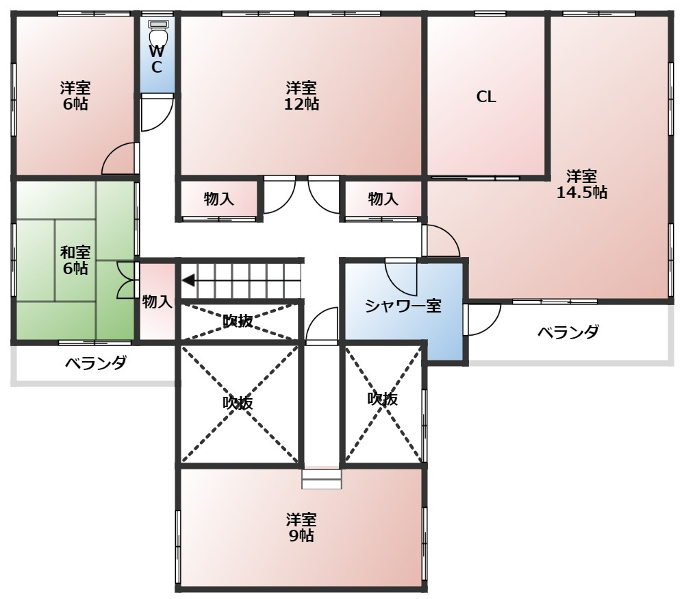 福井市上北野戸建ての間取り