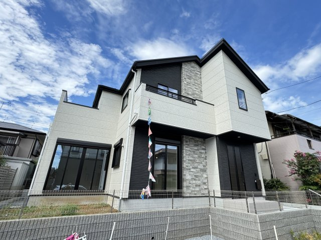 流山市宮園３丁目新築戸建【八木南小学校：9分】の外観|完成済み内覧可能です！
