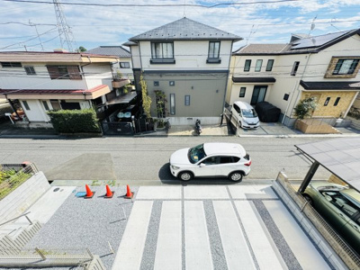 【展望】 | 流山市宮園３丁目新築戸建【八木南小学校：9分】 | バルコニーより道路側眺望