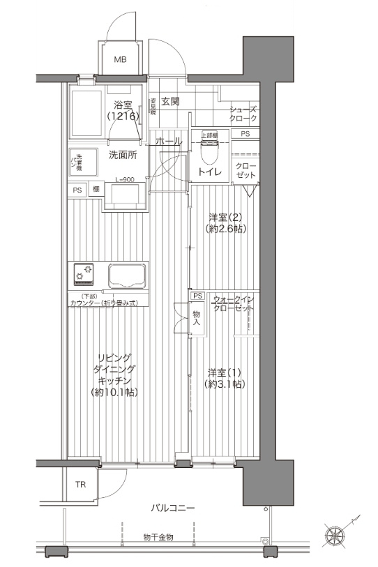 リブレスト三条リバーコートの間取り
