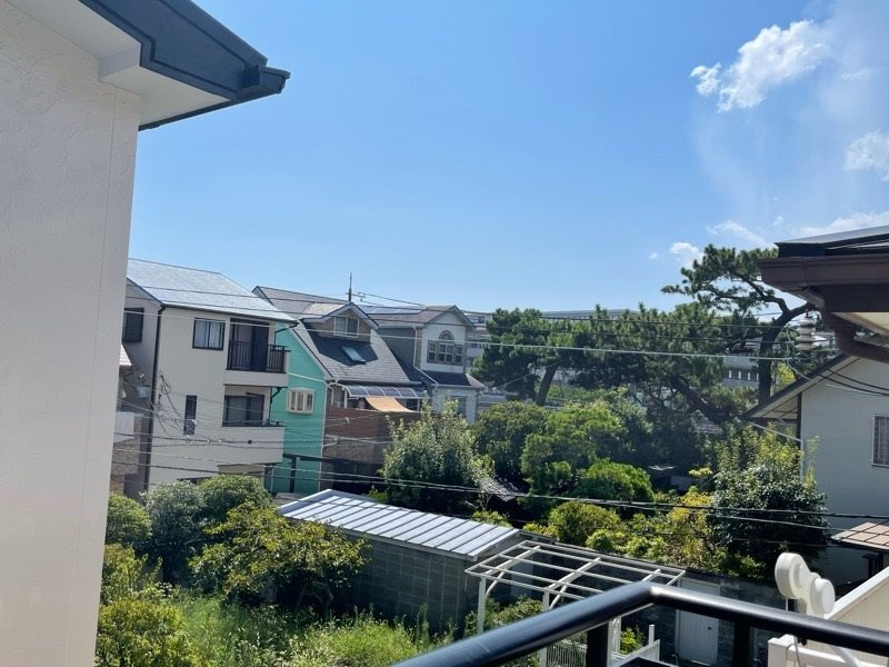 西宮市泉町　中古戸建の展望|２F南側バルコニーから南西方向に開放感のある景観あり