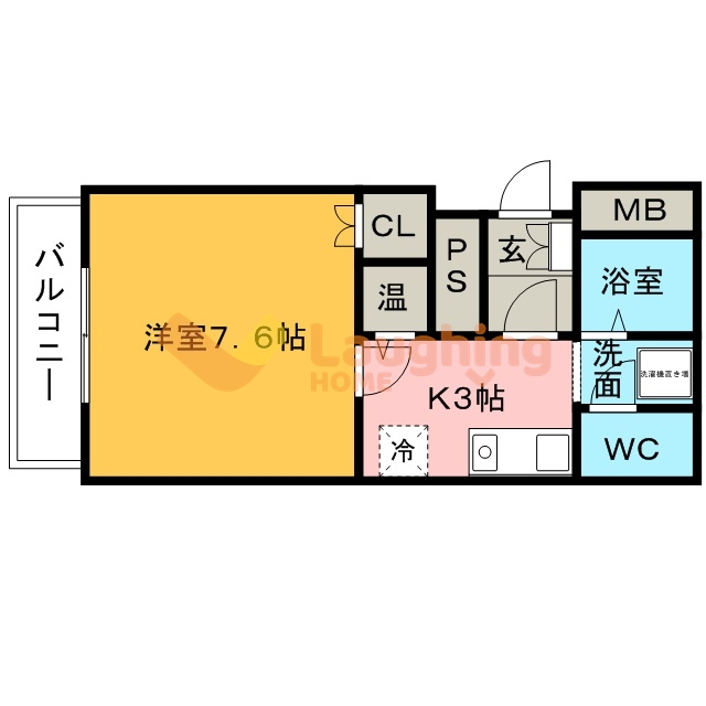 久留米市野中町の賃貸マンションの間取り