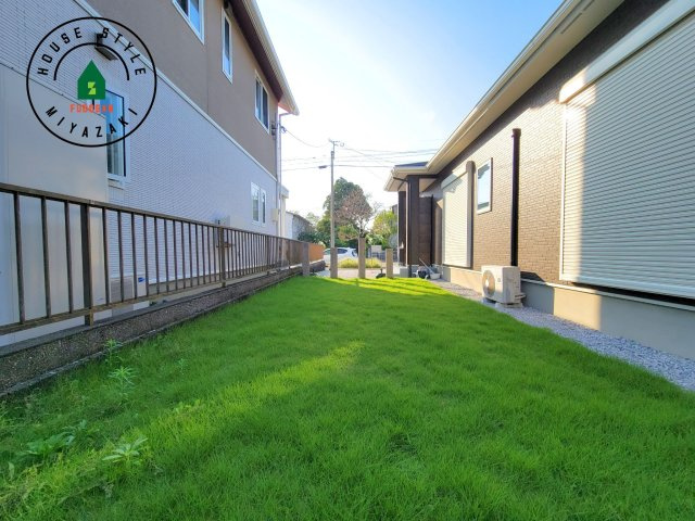 宮崎市赤江モデル（1号棟）の庭|お庭で自由な時間を過ごせます。