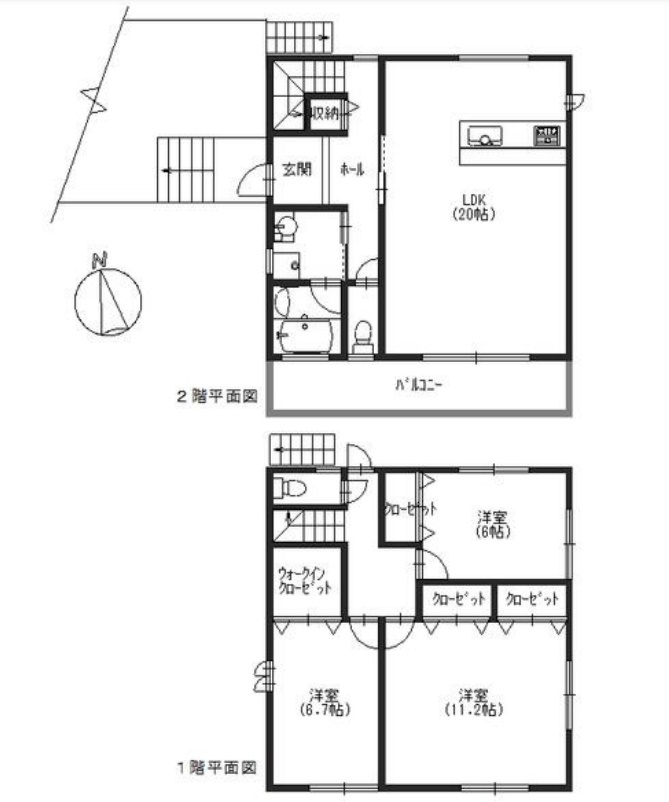 尼崎市稲葉荘　新築一戸建の間取り