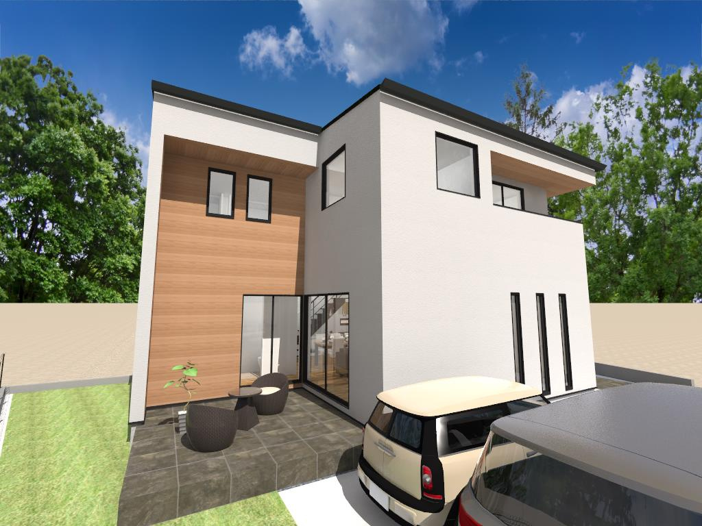 【土地図＋建物プラン例】の画像