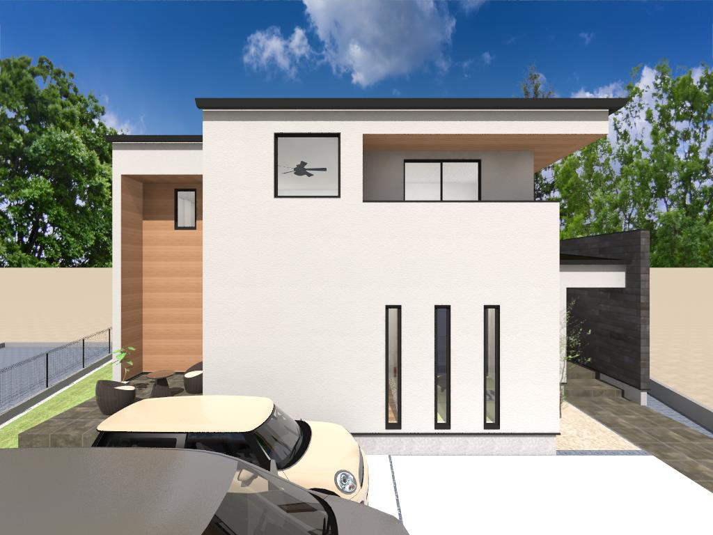 【土地図＋建物プラン例】の画像