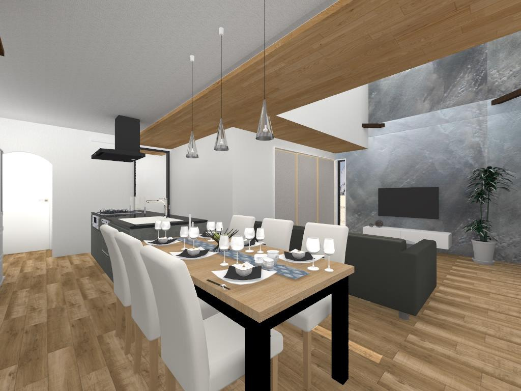 【土地図＋建物プラン例】の画像