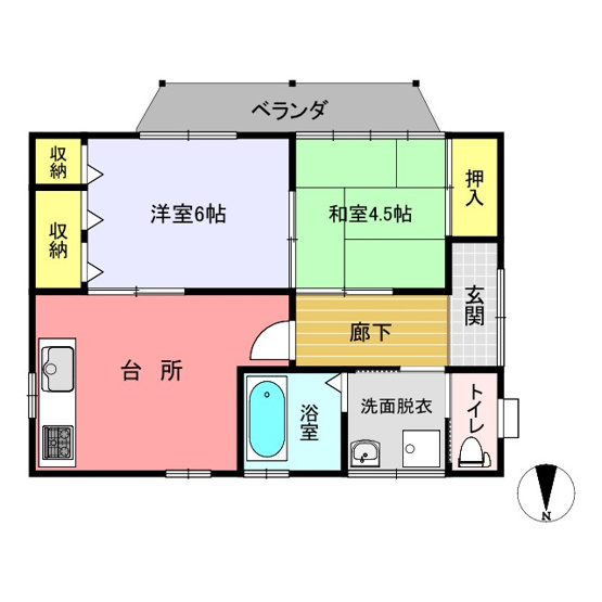 【間取り】 | 福西氏貸家(宮町)