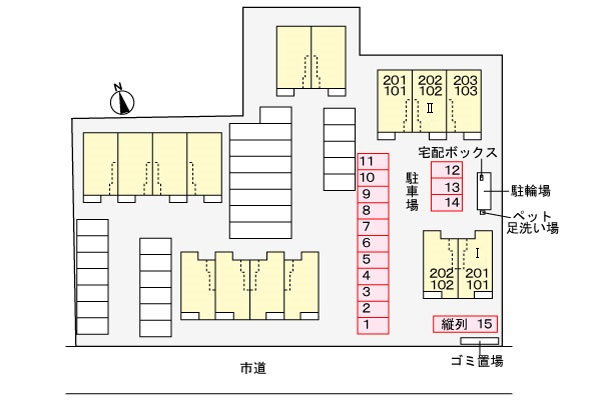 咲くら屋Ⅰの区画図|駐車場