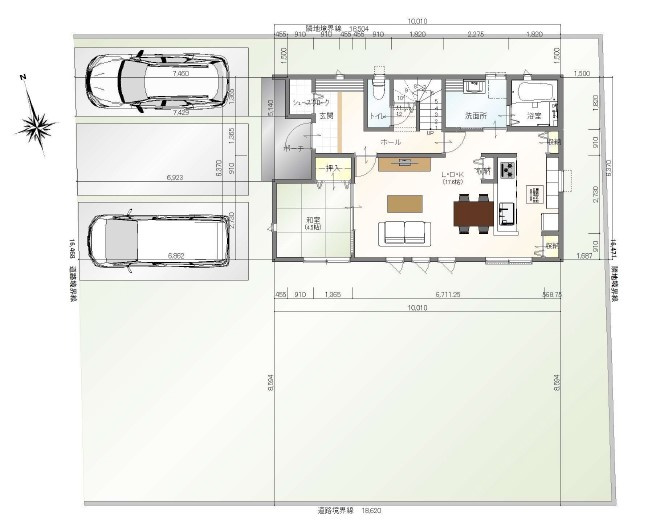 知多郡南知多町内海　新築戸建の区画図|区画図