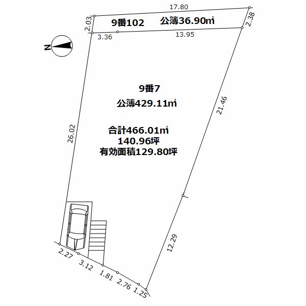 豊能郡能勢町平通売地の土地図