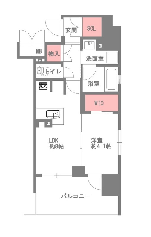 クリスタルエグゼ南堀江の間取り