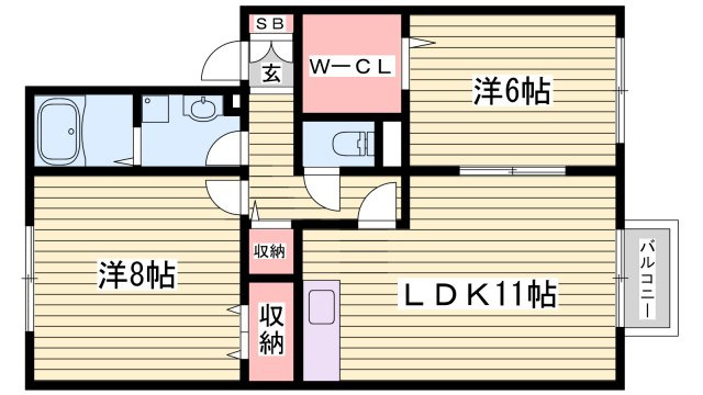 ラフィーネ二ツ屋　の間取り