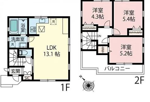 【未入居】川越市砂中古住宅の間取り