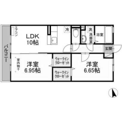 コーポスカイGの間取り|2LDKの間取り
