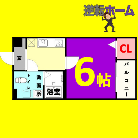 supersunny日比野　名古屋市賃貸　仲介手数料無料の間取り