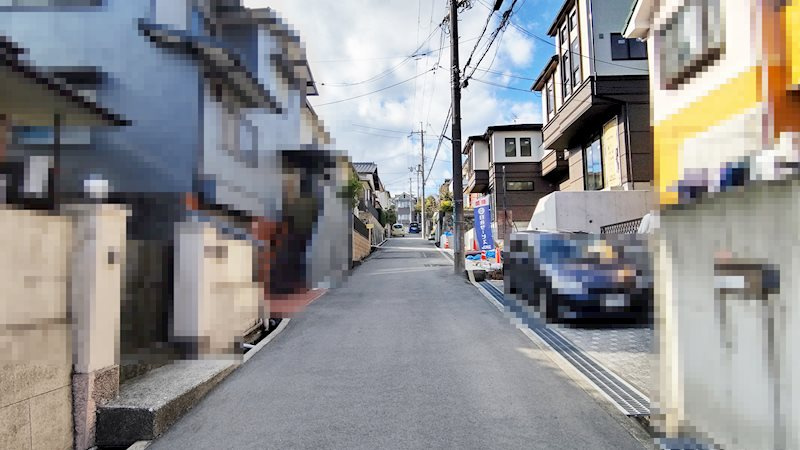 高槻市東城山町新築一戸建の前面道路含む現地写真