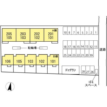 ヴェルジェＢの駐車場