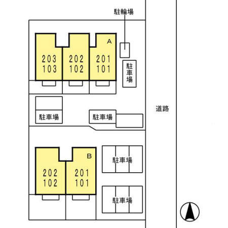 グリーンパーク井上 A棟の区画図