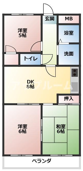 フラワー松本Ⅲの間取り