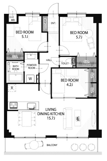 【間取り】 | ライオンズマンション山科御陵