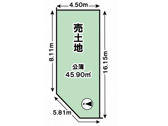 【土地図】 | 山科区大宅細田町　売地（建築条件付き）