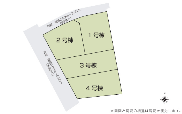売中古戸建　中央区宮竹町の区画図