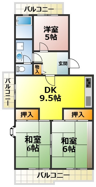いぶき野３丁目8号棟の間取り
