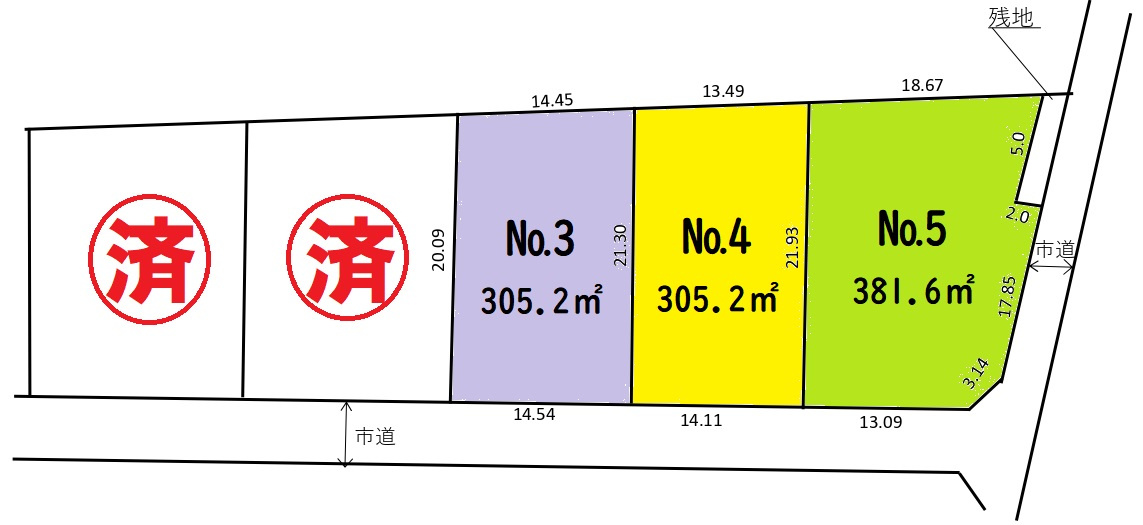 土地 狭山市柏原 全7区画の外観|建築条件無し！
