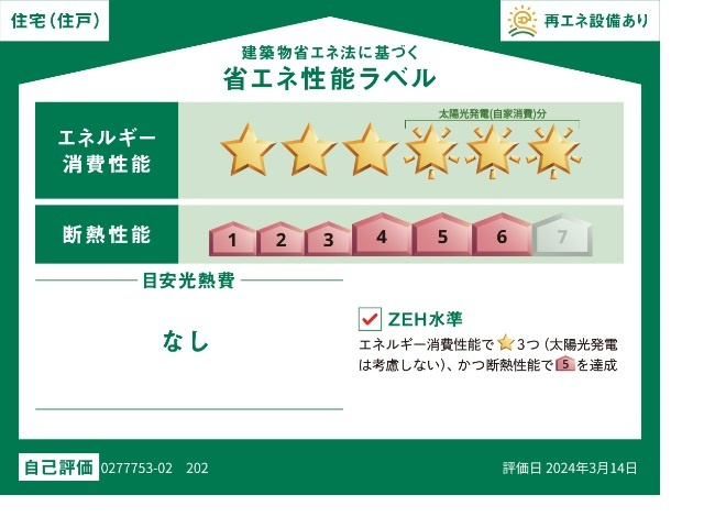オアシスガーデンＢの省エネ性能ラベル