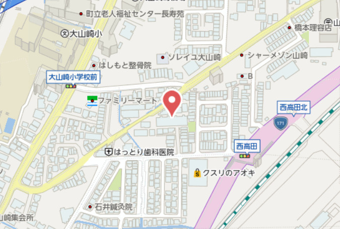 ソシアル大山崎　1階の地図