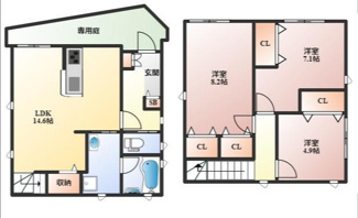 【間取り】 | 柴原町３丁目貸家
