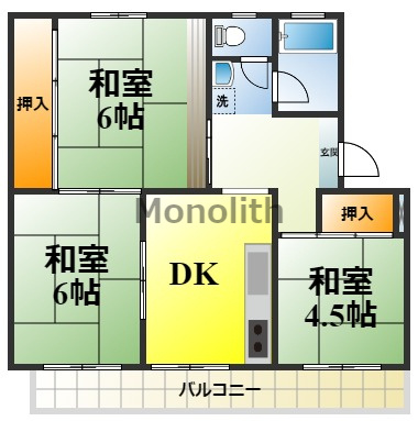 和泉市鶴山台３丁目の賃貸マンションの間取り