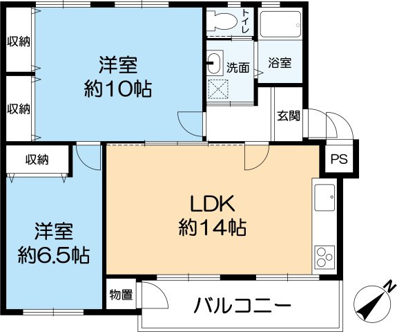 逆瀬川ハイツ三号棟の間取り