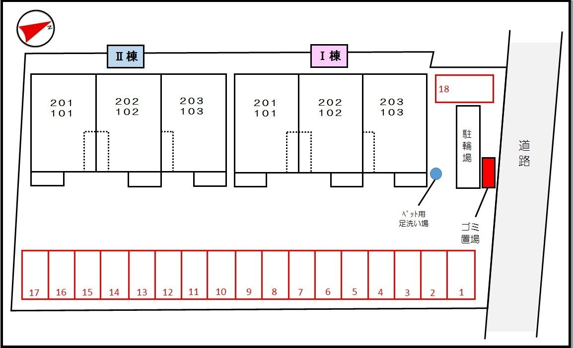 サウス　グレイスⅡの駐車場