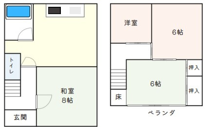 西江井ヶ島駅徒歩6分・海近物件・大久保町西島　築49年の間取り