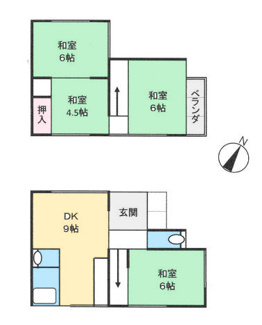 【間取り】 | 川西市錦松台中古テラスハウス | 現況の間取りは４DKです♪