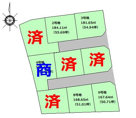 土佐市蓮池分譲地　Ⅱの区画図