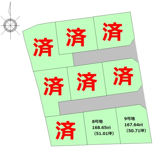 土佐市蓮池分譲地　Ⅱの区画図