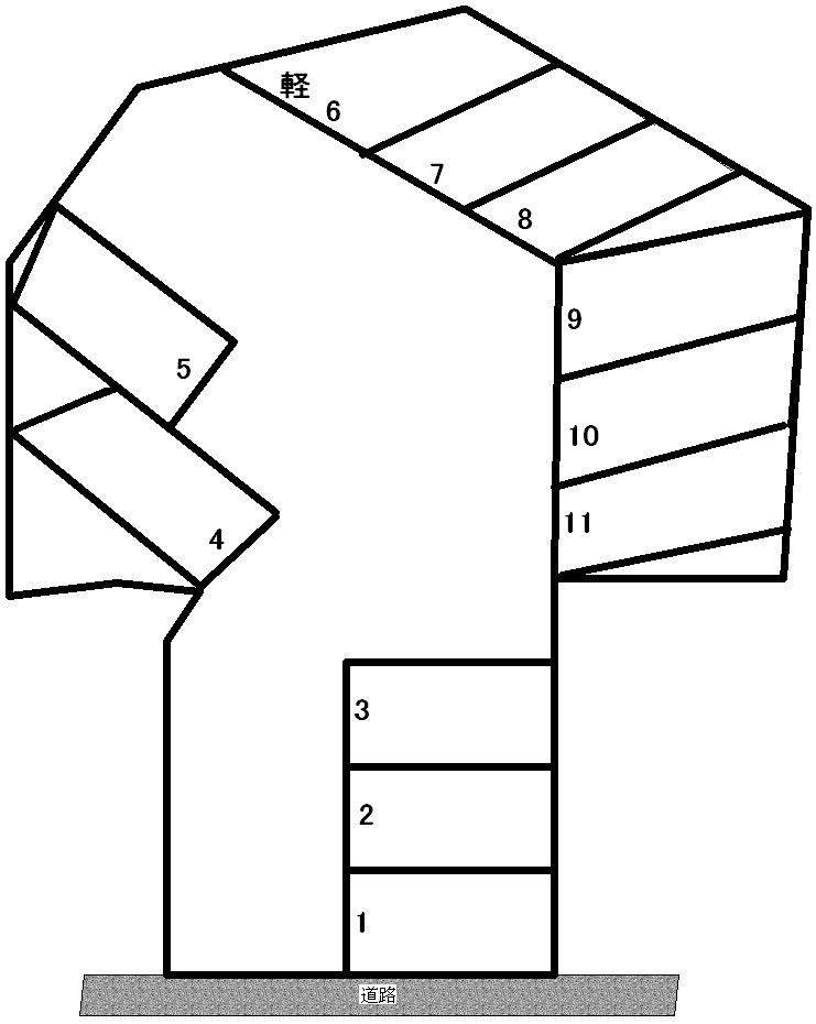 城間第4駐車場の区画図